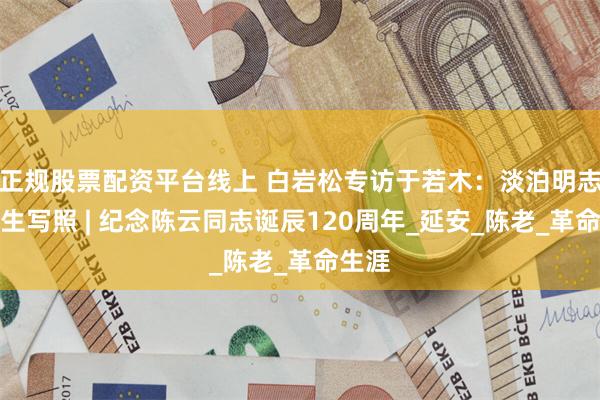 正规股票配资平台线上 白岩松专访于若木：淡泊明志是一生写照 | 纪念陈云同志诞辰120周年_延安_陈老_革命生涯